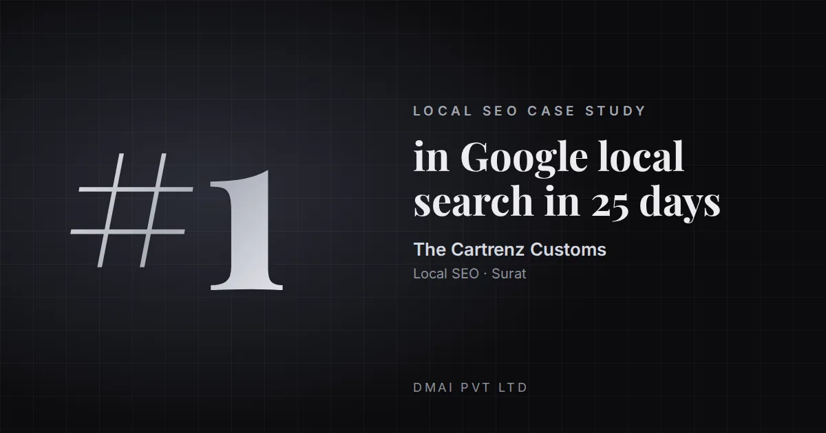 The Cartrenz Customs: #1 in Google local search in 25 days