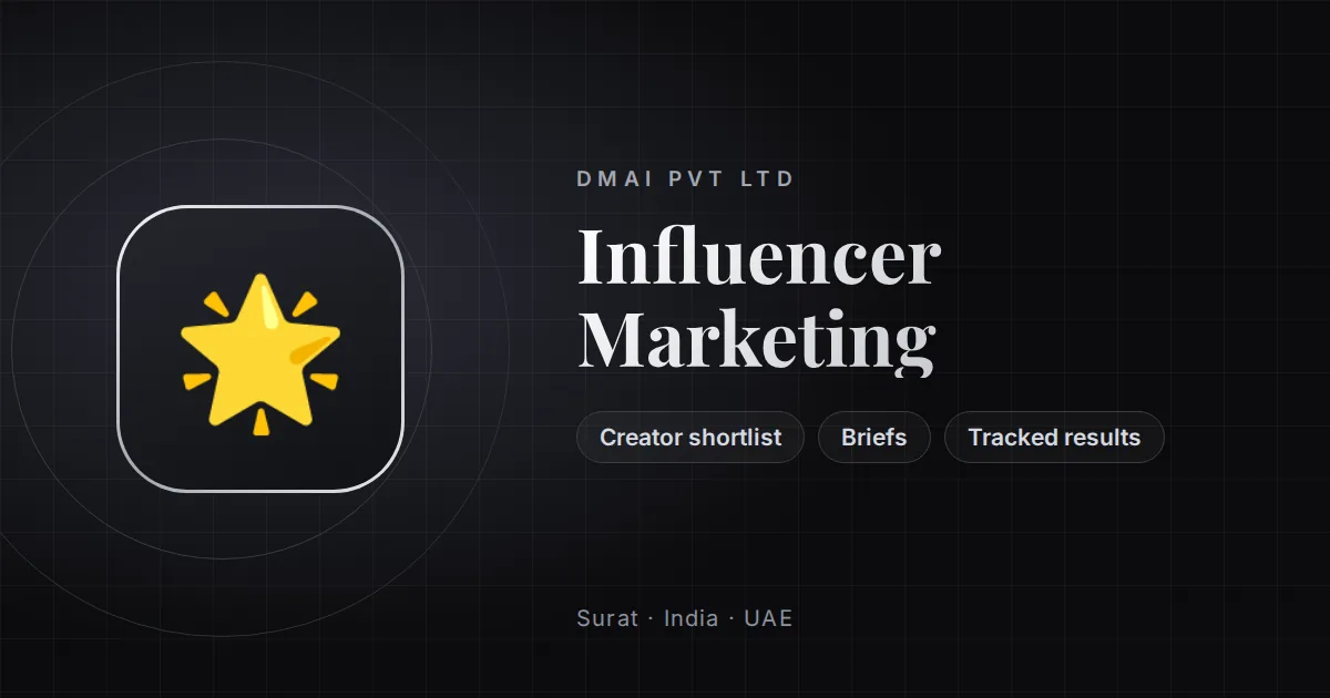 Influencer Marketing by DMAI PVT LTD in Surat, India and the UAE